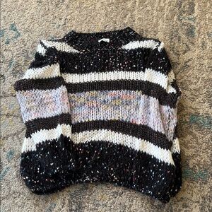 Heartloom Evereve Mariah Pullover Textured Stripe Oversized Knit Sweater Size S